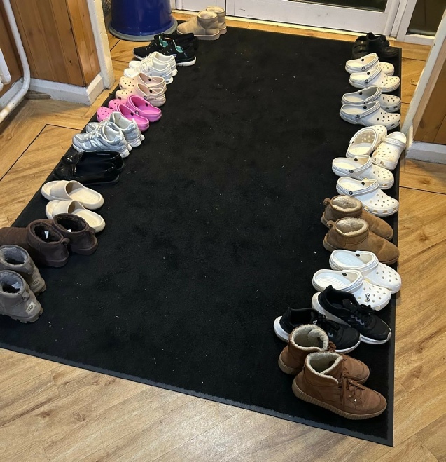 Lancelyn Dance School students' shoes left by the door